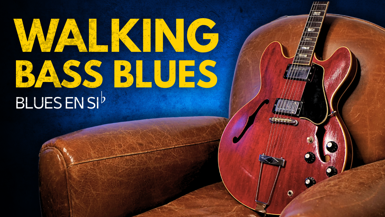 Voici une grille utilisant le concept de la walking bass cher au jazz.